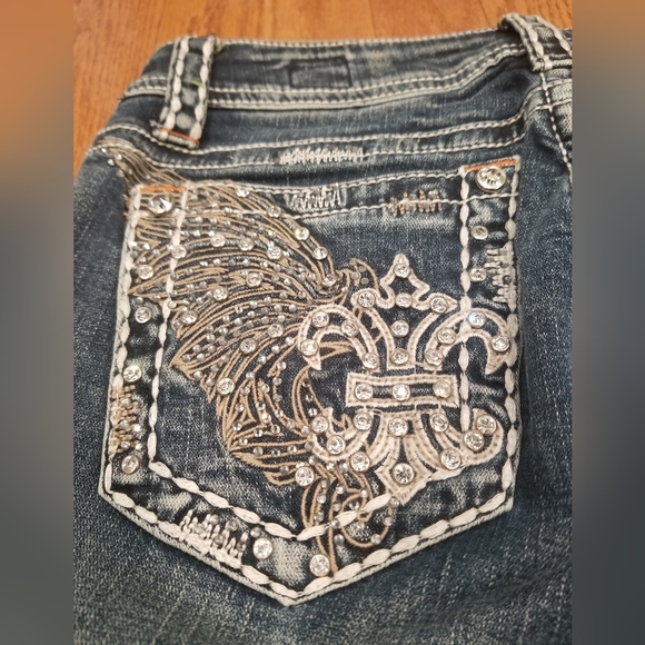 Distressed Bling Jeans size 7 - Picture 3 of 7